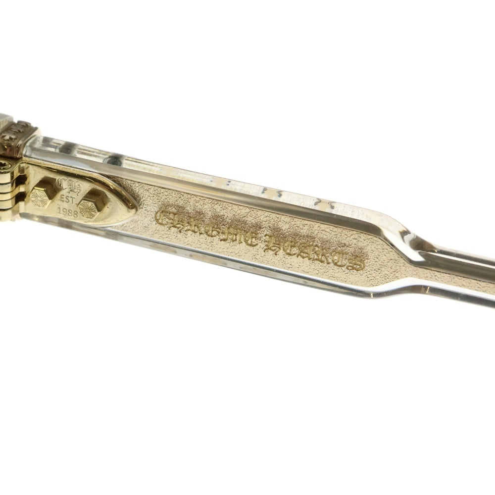 CHROME HEARTS(クロムハーツ) AMBIDIXTROUS CHプラステンプル スクエアクリアフレーム アイウェア 眼鏡 クリア/ゴールド
