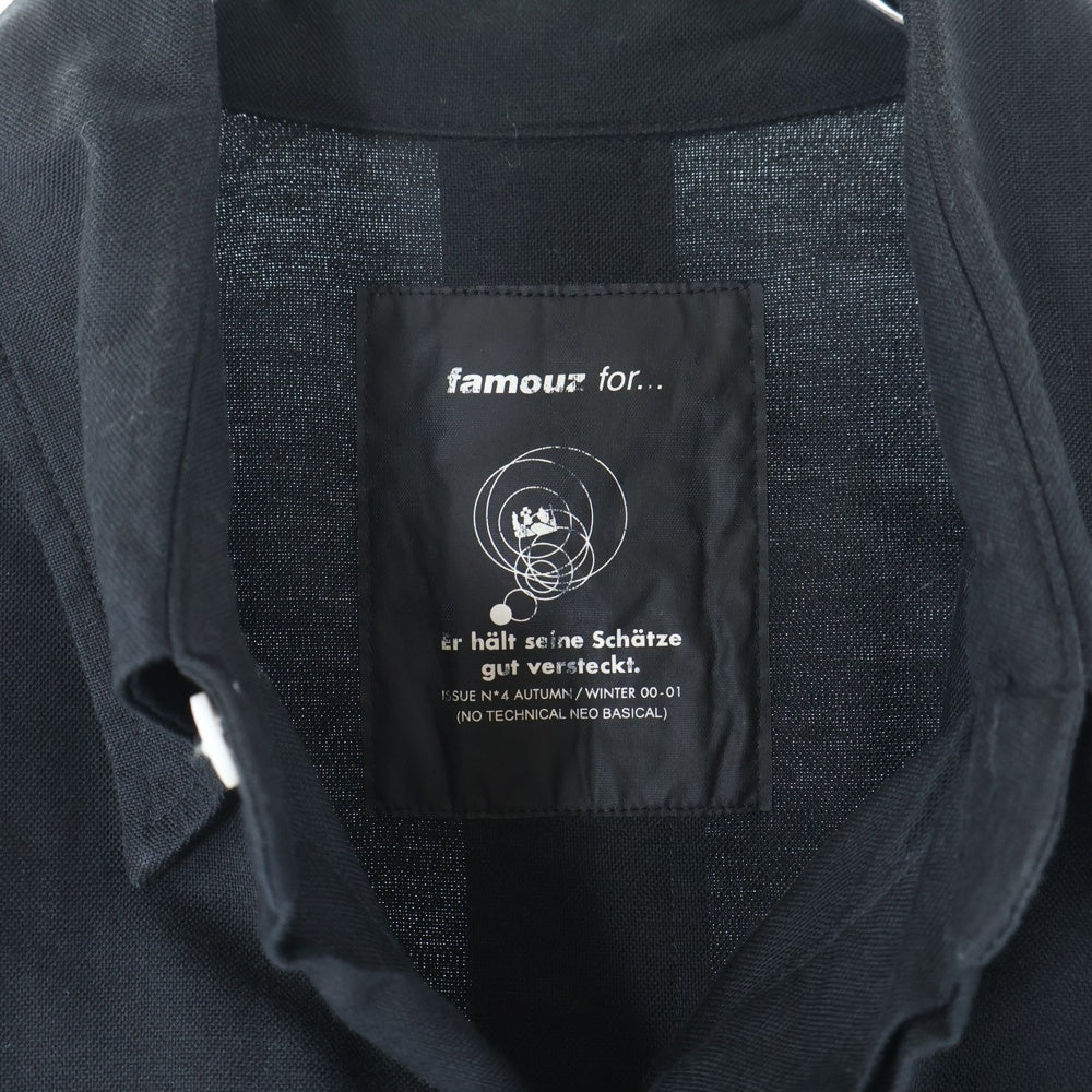 NO BRAND(ノーブランド) FAMOUZ FOR... アームワッペン付き長袖シャツ ブラック