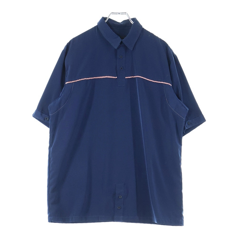 NO BRAND(ノーブランド) SWIPE ON THE QUIET レーヨン 半袖ポロシャツ カットソー ブルー