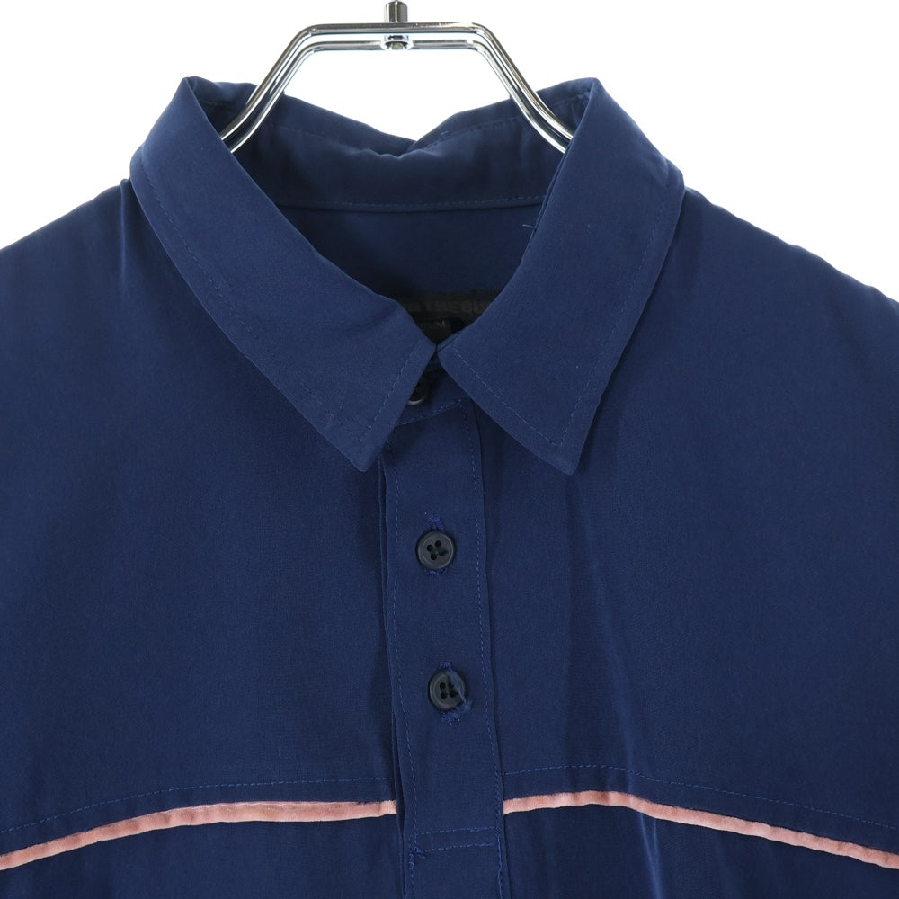 NO BRAND(ノーブランド) SWIPE ON THE QUIET レーヨン 半袖ポロシャツ カットソー ブルー