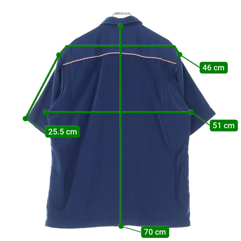 NO BRAND(ノーブランド) SWIPE ON THE QUIET レーヨン 半袖ポロシャツ カットソー ブルー