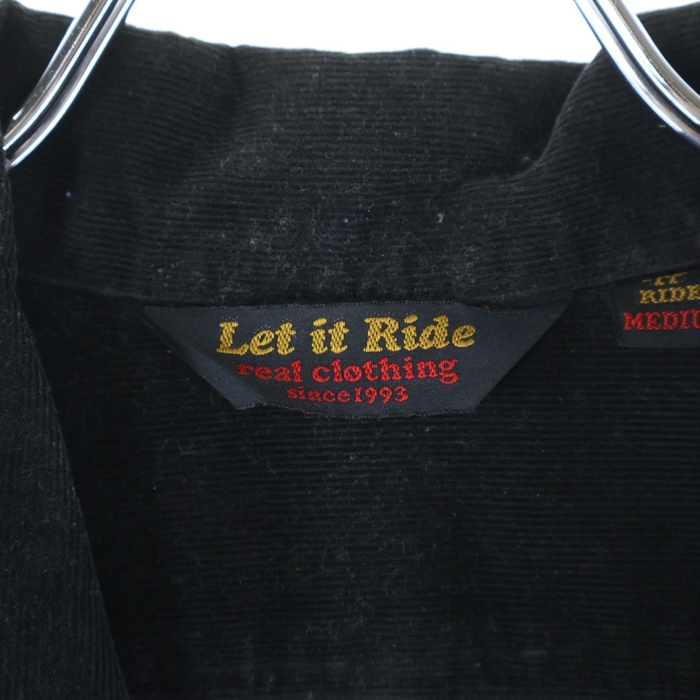Let it Ride(レットイットライド) フロントボタン 長袖シャツ ブラック