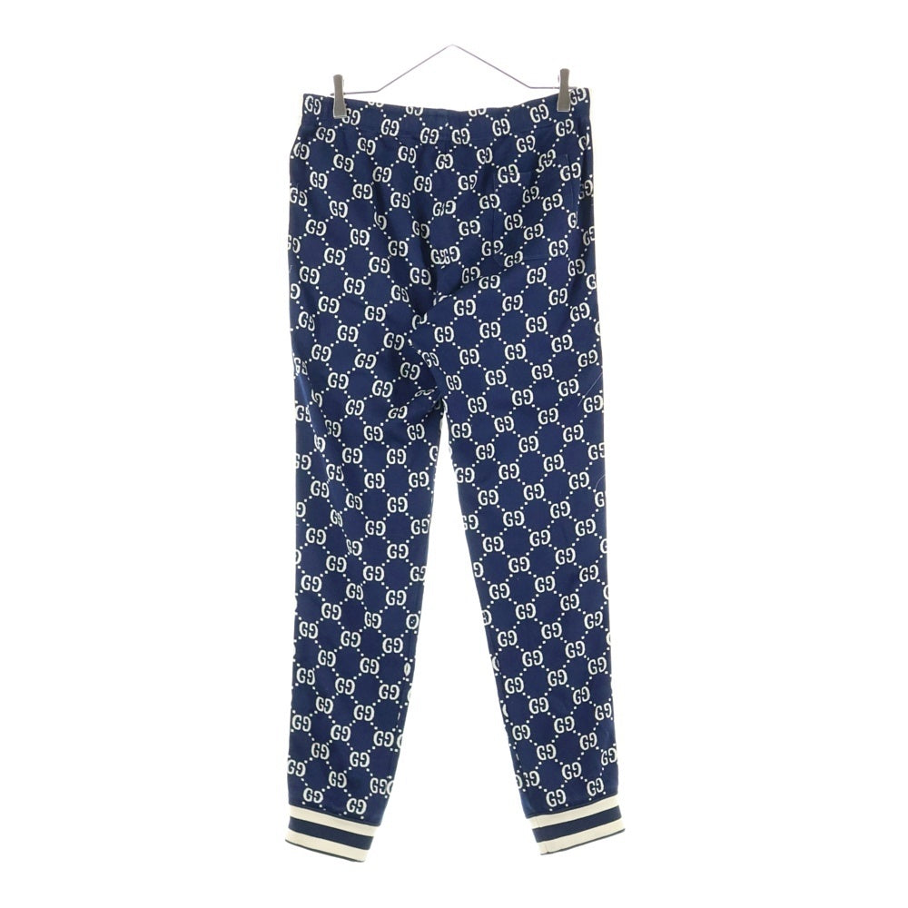 GUCCI(グッチ) 18AW GG Jacquard Sweat Pants GGジャカード コットン サイドライン トラックパンツ ネイビー 496920 X9V05