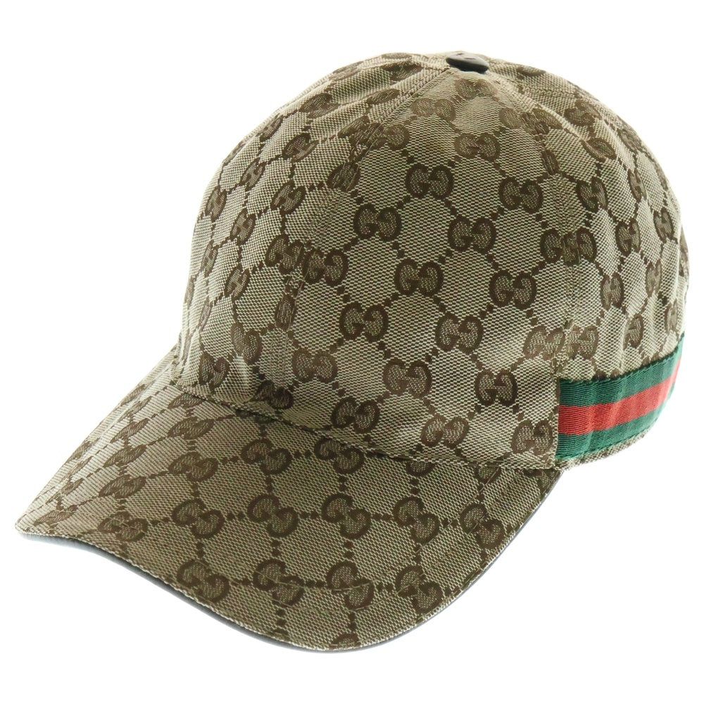 GUCCI(グッチ) GGキャンバスロゴ ベースボールキャップ 帽子 ベージュ 200035・204891