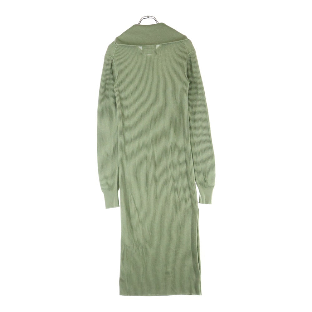 JIL SANDER(ジルサンダー) 19SS ハーフジップ リブタートルネック ニットワンピース ライトグリーン JPPP751505