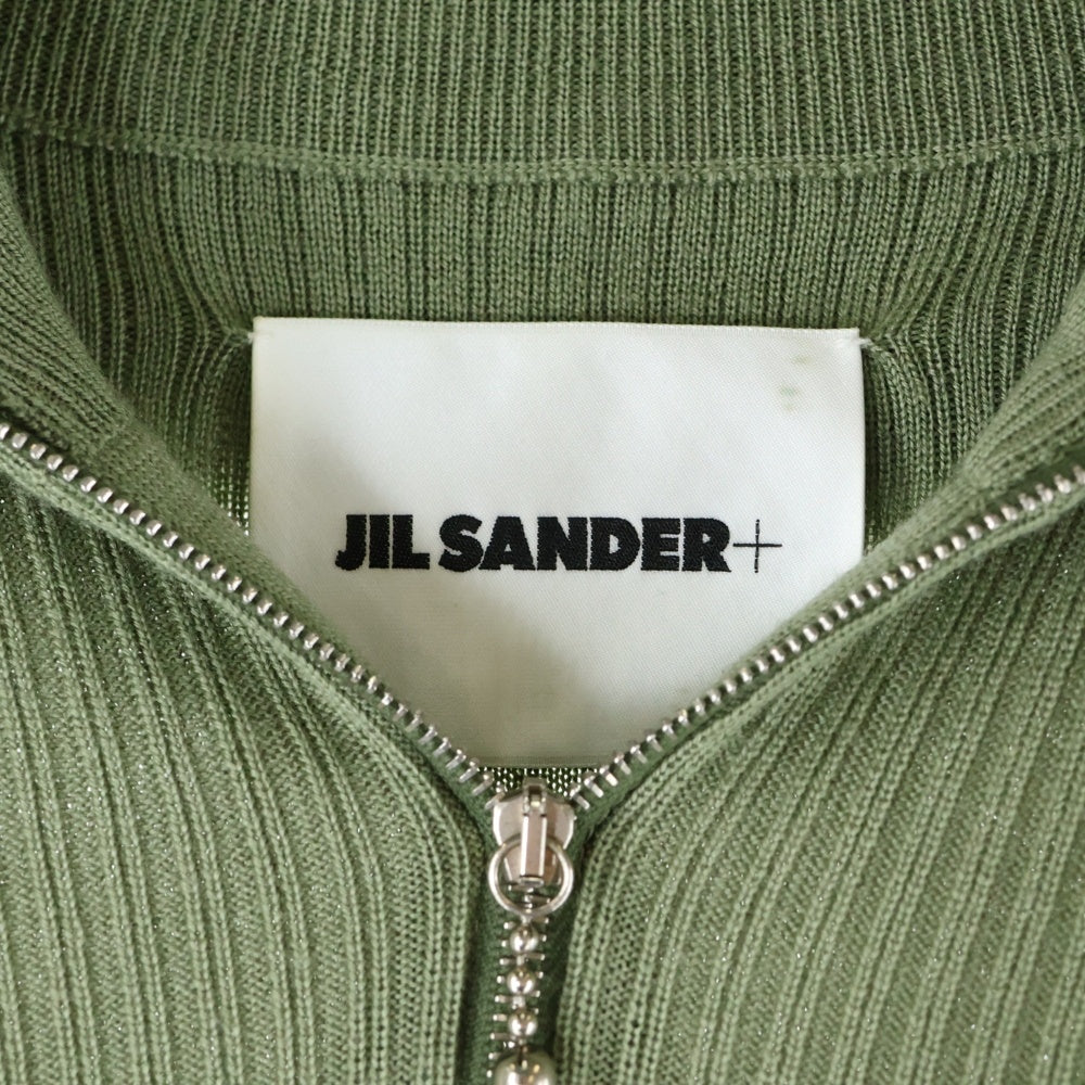 JIL SANDER(ジルサンダー) 19SS ハーフジップ リブタートルネック ニットワンピース ライトグリーン JPPP751505