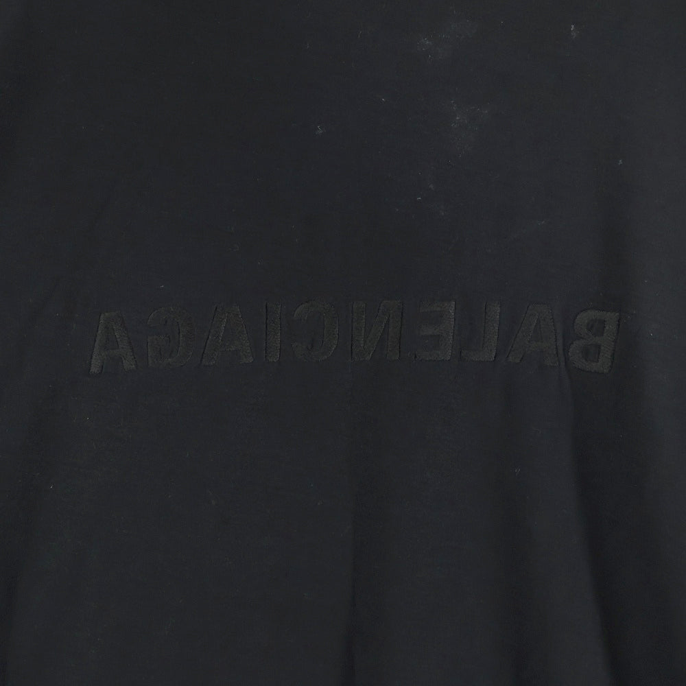 BALENCIAGA(バレンシアガ) ロゴ刺繍 オーバーサイズヴィンテージジャージーレイヤードカットソー 726088 TNVR5 ブラック/グレー