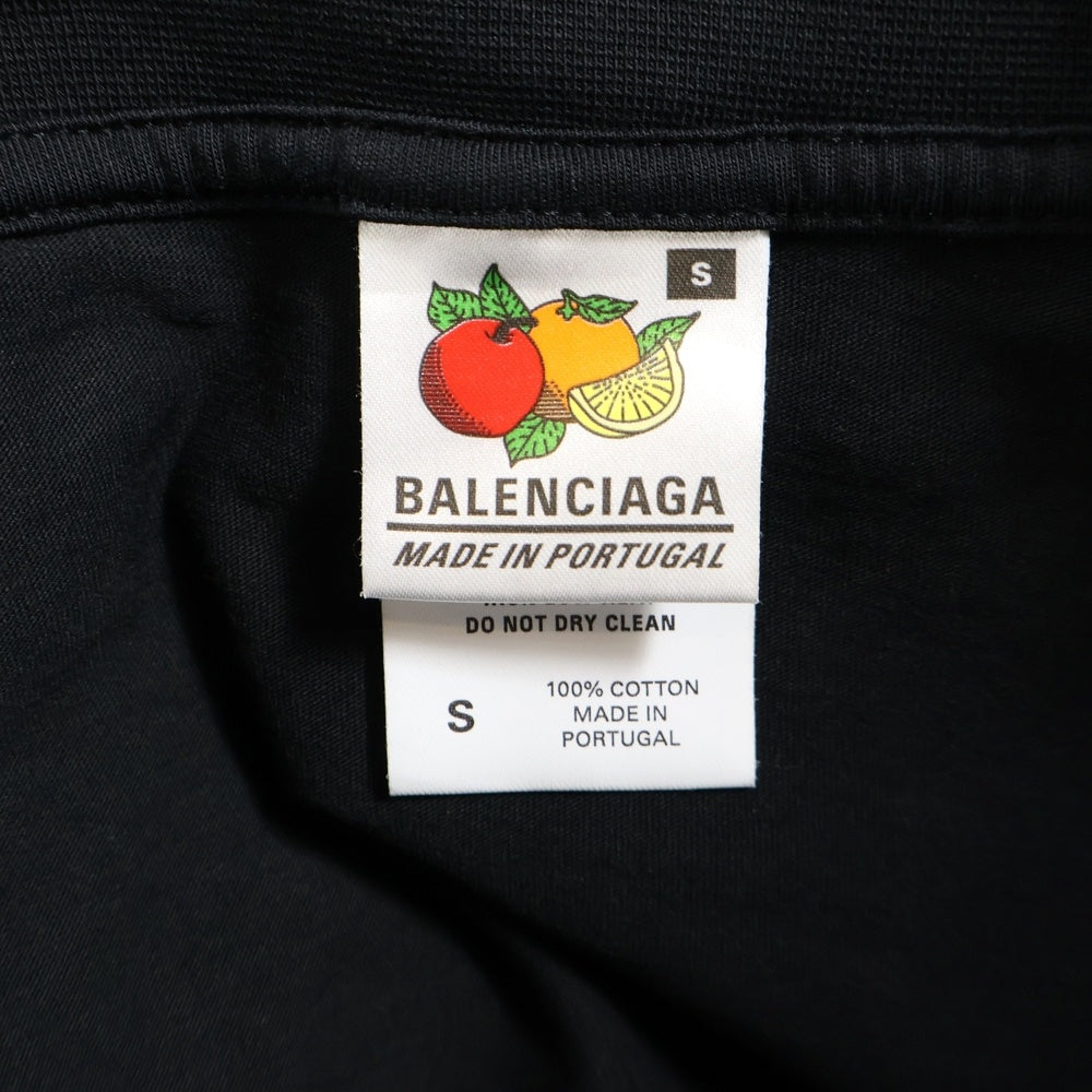 BALENCIAGA(バレンシアガ) ロゴ刺繍 オーバーサイズヴィンテージジャージーレイヤードカットソー 726088 TNVR5 ブラック/グレー
