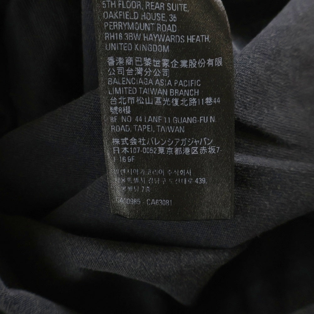 BALENCIAGA(バレンシアガ) ロゴ刺繍 オーバーサイズヴィンテージジャージーレイヤードカットソー 726088 TNVR5 ブラック/グレー