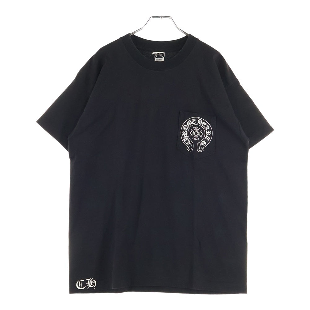 CHROME HEARTS(クロムハーツ) OLD CH T-SHRT オールド 1ポケット ホースシュー スタープリント 半袖Tシャツ カットソー ブラック