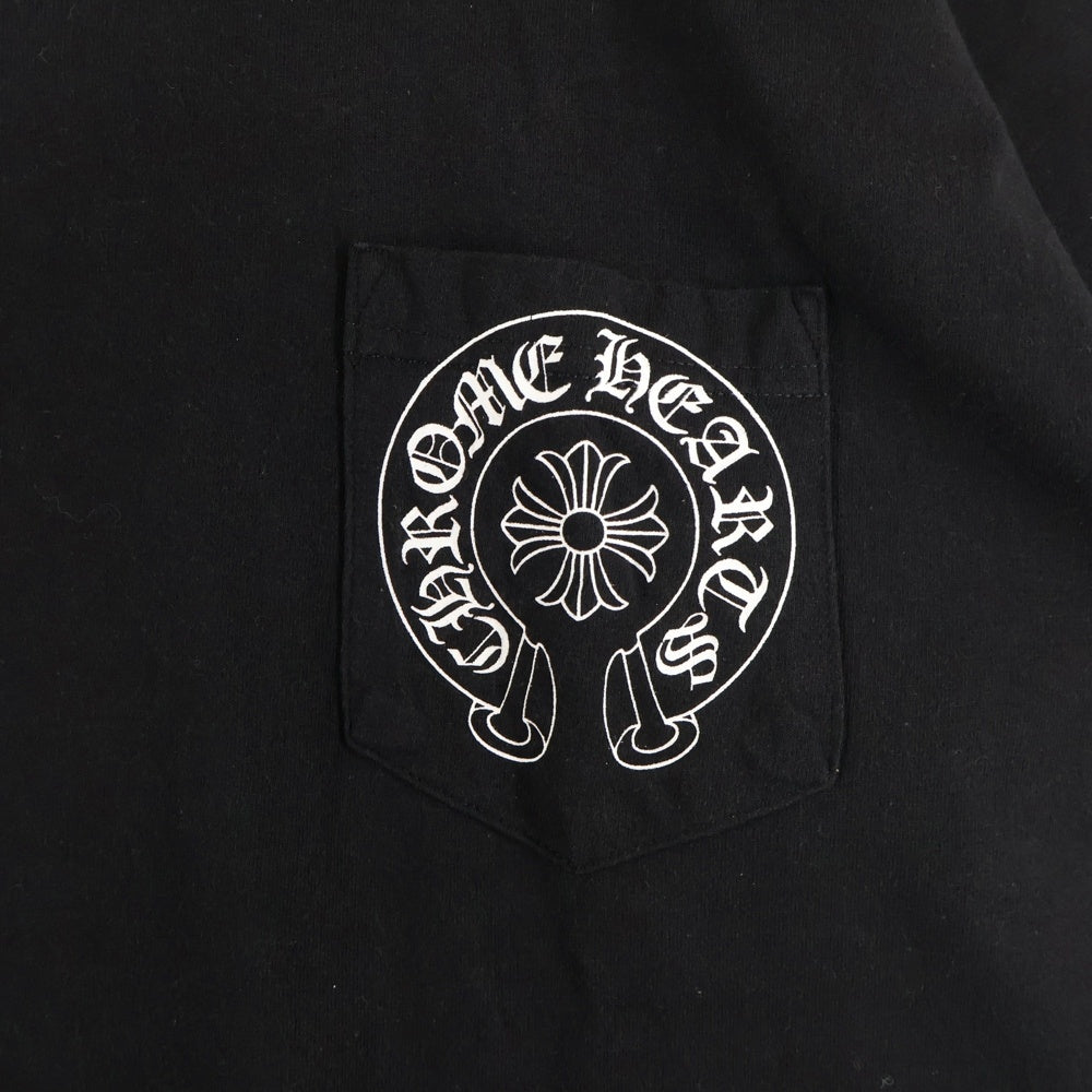 CHROME HEARTS(クロムハーツ) OLD CH T-SHRT オールド 1ポケット ホースシュー スタープリント 半袖Tシャツ カットソー ブラック
