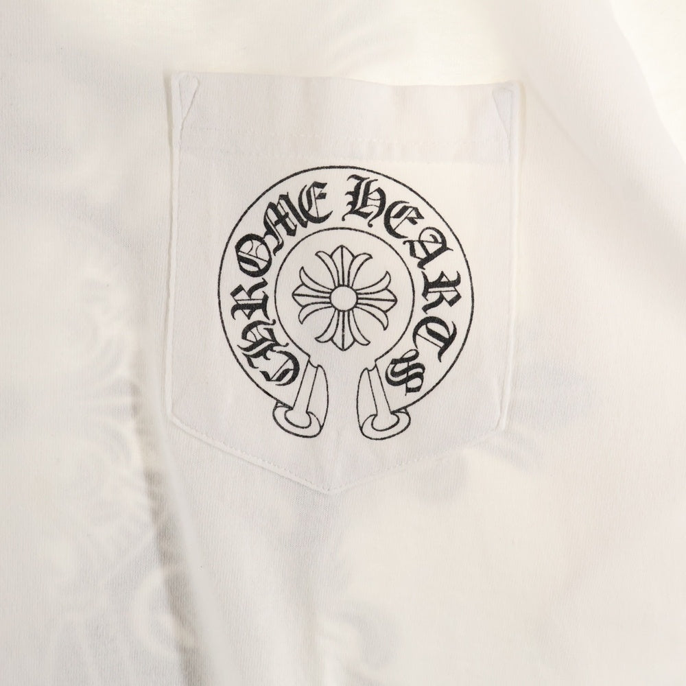 CHROME HEARTS(クロムハーツ) OLD オールド バックホースシュー クロスプリント クルーネック 半袖Tシャツ カットソー ホワイト