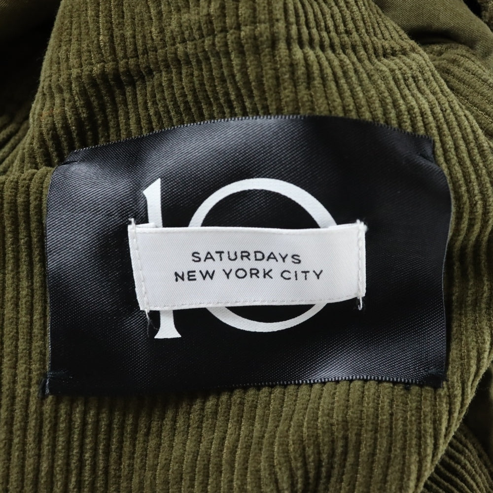 SATURDAYS SURF NYC(サタデイズサーフエヌワイシー) ブリーチ加工ジップアップ コーデュロイジャケット BBL-69040-B カーキ
