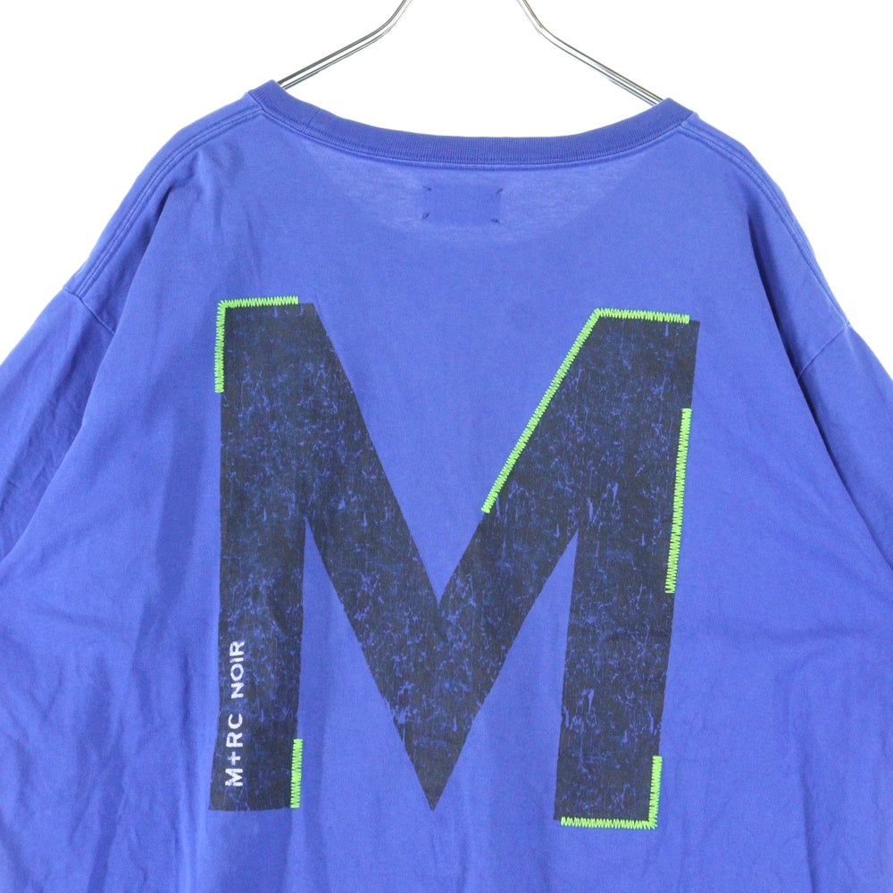 M+RC NOIR(マルシェノア) バックプリント クルーネック半袖Tシャツ カットソー ブルー