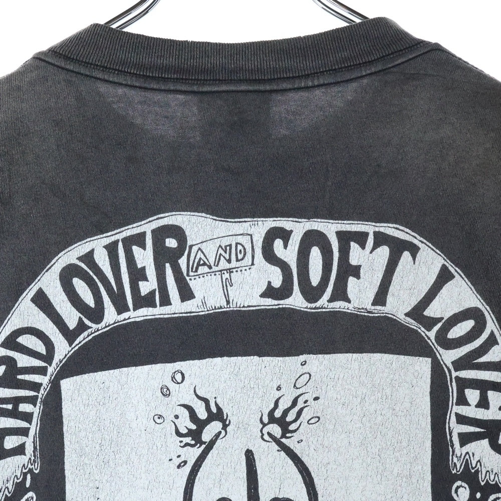 SAINT MICHAEL(セントマイケル) SS TEE/THE ETERNAL ヴィンテージ加工 クルーネック 半袖Tシャツ カットソー ブラック SM-HR1-0000-002