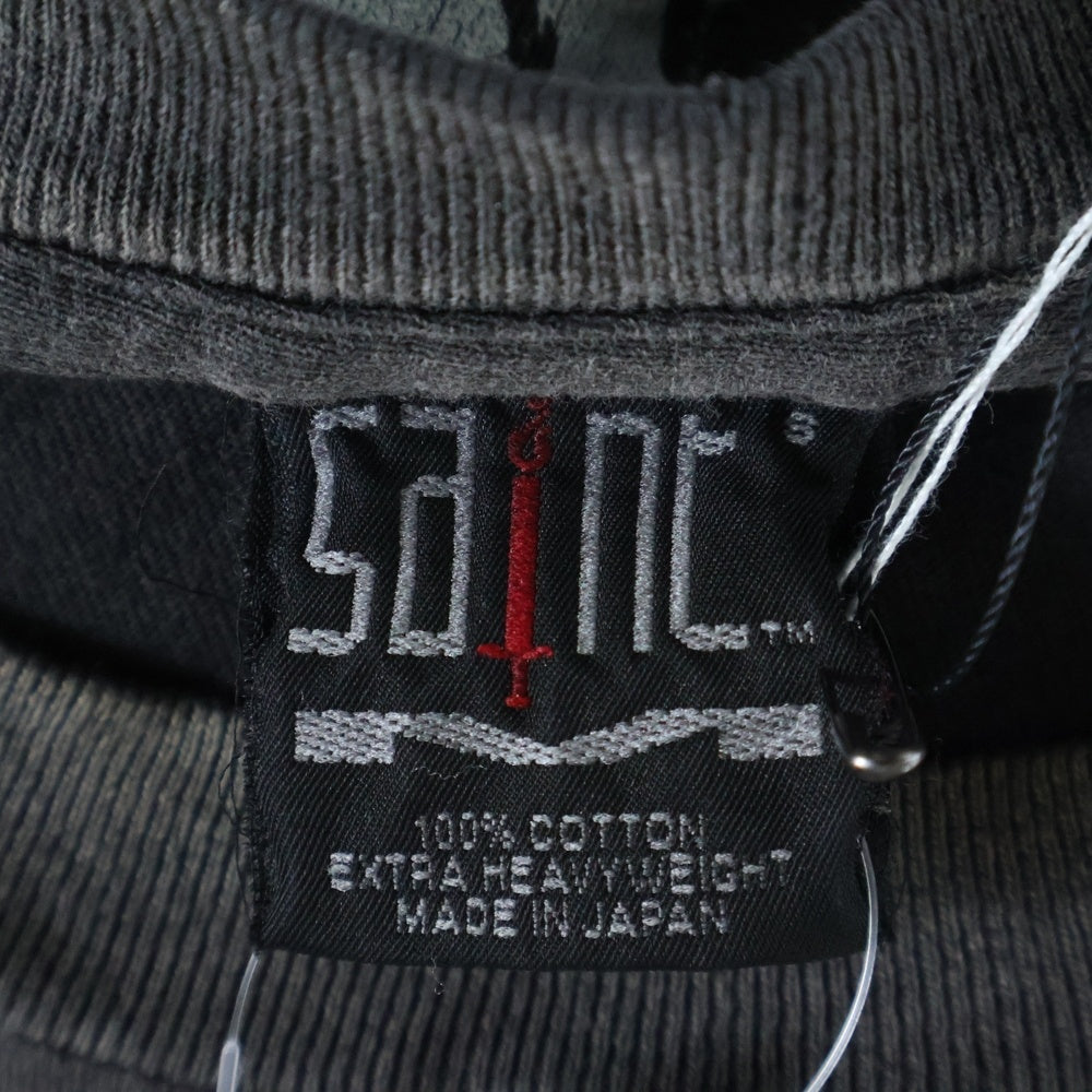 SAINT MICHAEL(セントマイケル) SS TEE/THE ETERNAL ヴィンテージ加工 クルーネック 半袖Tシャツ カットソー ブラック SM-HR1-0000-002