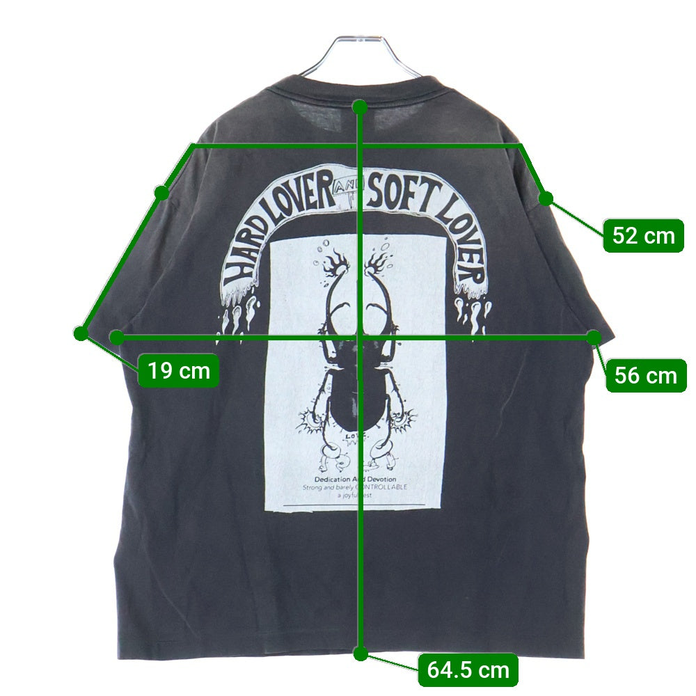 SAINT MICHAEL(セントマイケル) SS TEE/THE ETERNAL ヴィンテージ加工 クルーネック 半袖Tシャツ カットソー ブラック SM-HR1-0000-002