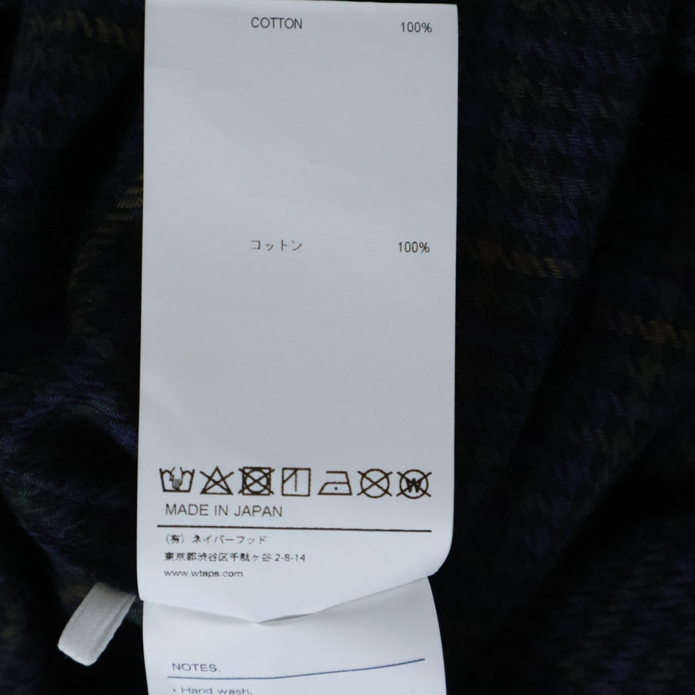 WTAPS(ダブルタップス) 24AW DECK/LS/COTTON.TWILL.TEXTILE テキスタイル ツイル 長袖シャツ ロングスリーブ ネイビー 242WVDT-SHM03