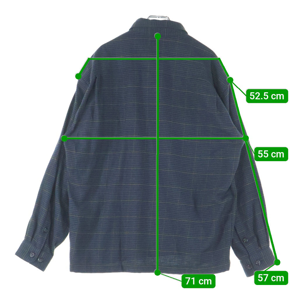 WTAPS(ダブルタップス) 24AW DECK/LS/COTTON.TWILL.TEXTILE テキスタイル ツイル 長袖シャツ ロングスリーブ ネイビー 242WVDT-SHM03