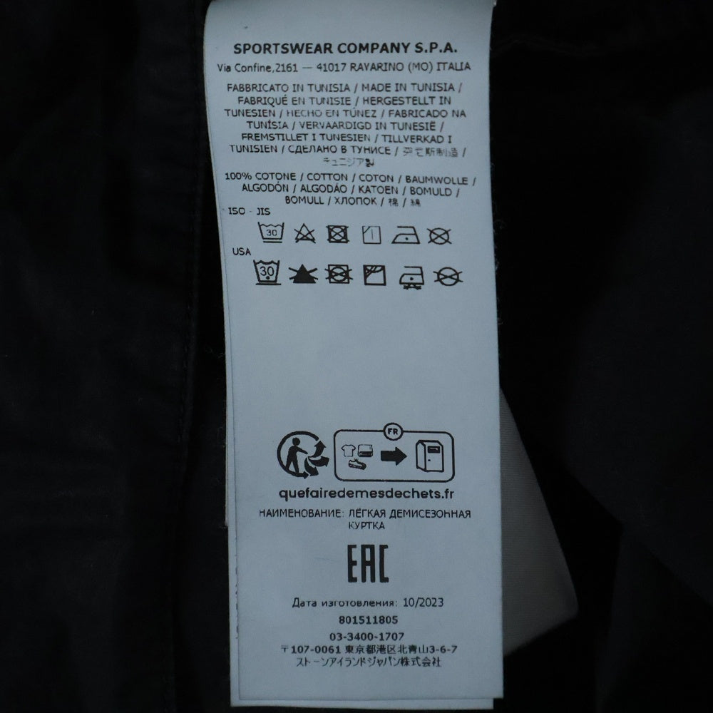 STONE ISLAND(ストーンアイランド) 24SS Sand Shirt ロゴプリント コットン 半袖シャツ ショートスリーブ ブラック 801511805