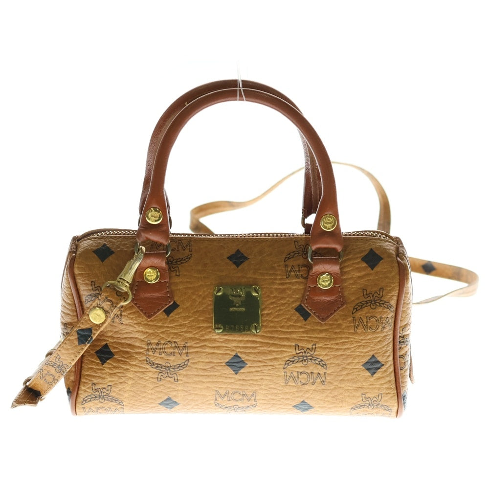 MCM(エム シー エム) 2WAY ミニボストン ショルダーバッグ ブラウン B7558 レディース