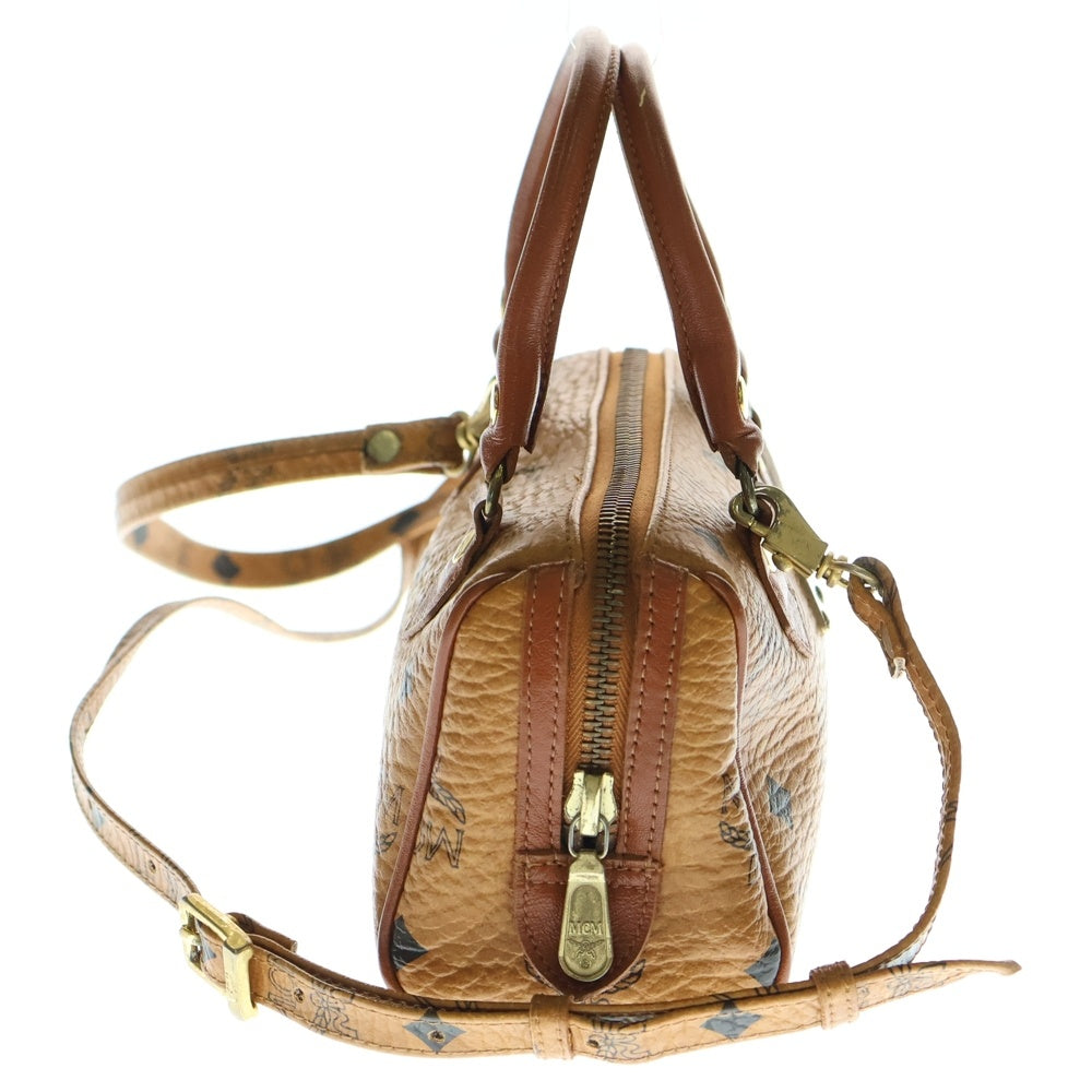 MCM(エム シー エム) 2WAY ミニボストン ショルダーバッグ ブラウン B7558 レディース