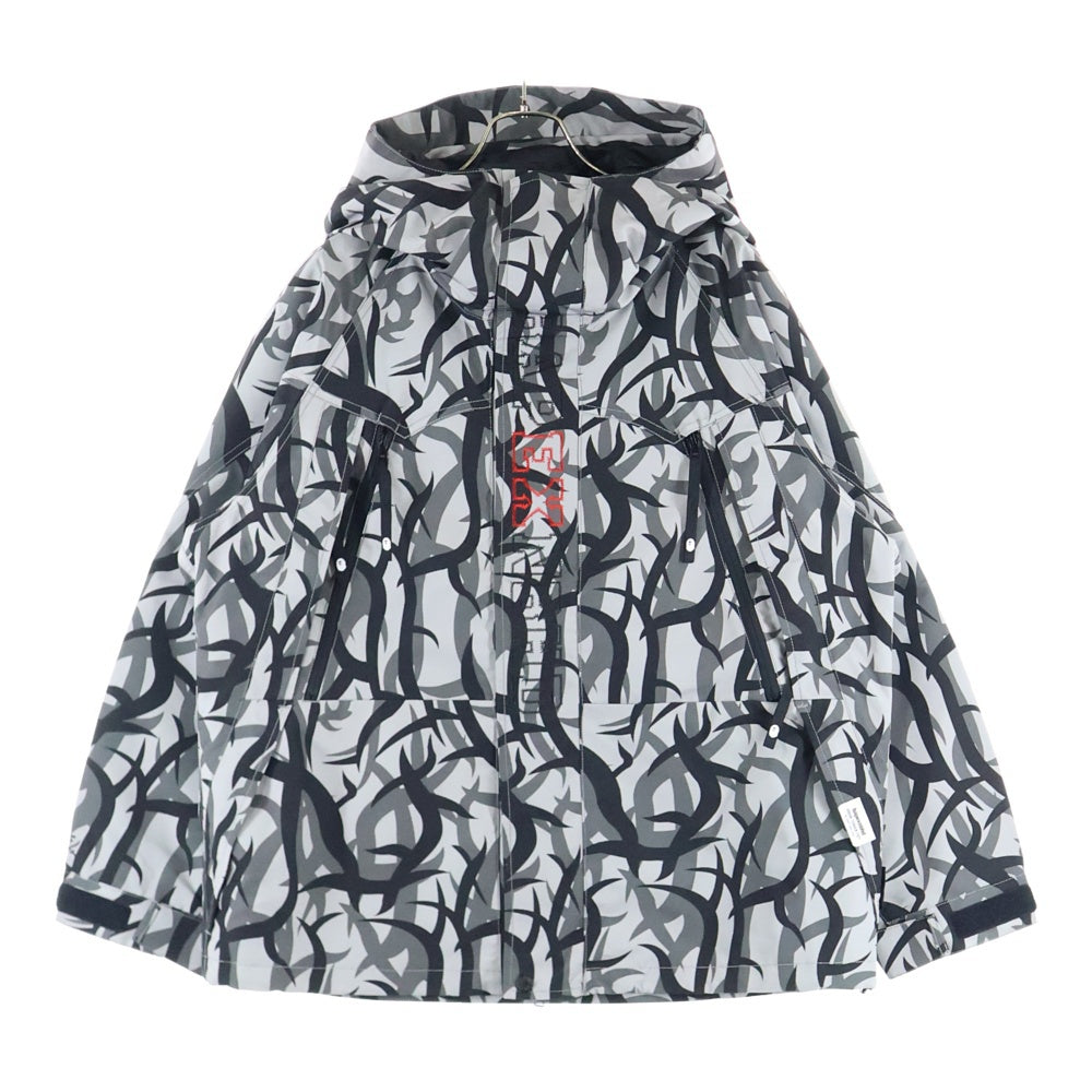A BATHING APE(アベイシングエイプ) ×NEIGHBORHOOD TRIAL CAMO SNOWBOARD ネイバーフッド JACKET トライバル カモ フーデットジャケット ブルゾン グレー 001LJK731906C