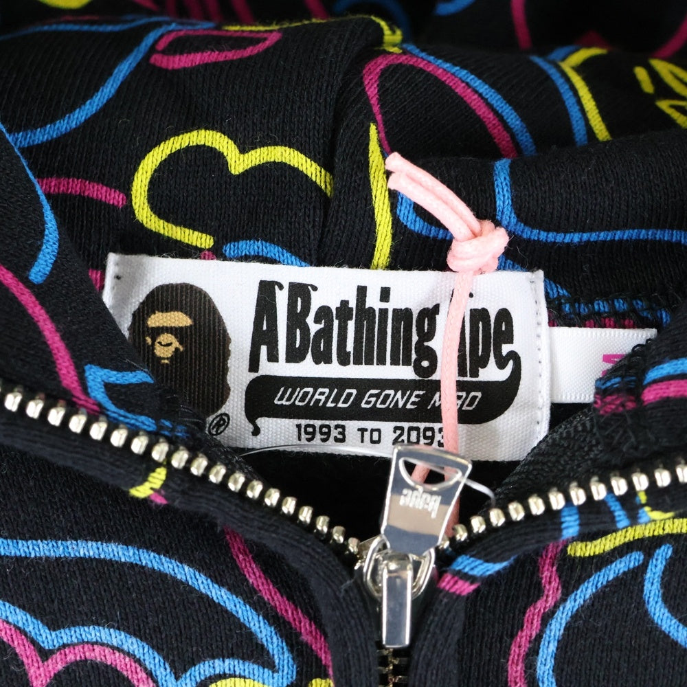 A BATHING APE(アベイシングエイプ) NEON CAMO SHARK FULL ZIP HOODIE ネオンカモシャーク ジップアップパーカー フーディー マルチカラー 001ZPL302004L