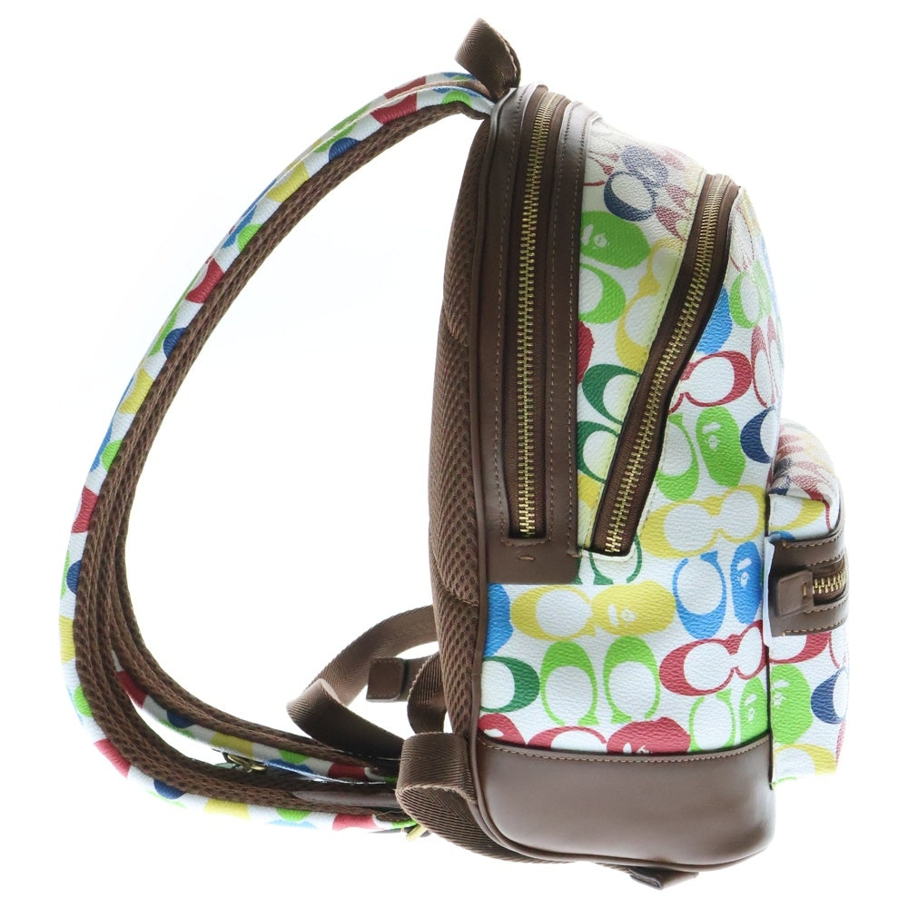 A BATHING APE(アベイシングエイプ) ×COACH BAGPACK コーチ シグネチャー キャンバス アカデミーバッグパック リュックサック マルチカラー 89381