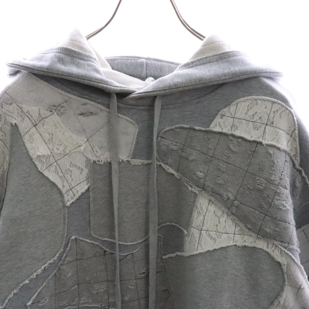 WHO DECIDES WAR(フーディサイズウォー) ATOM PULLOVER アトムプルオーバーパーカー グレー/ホワイト