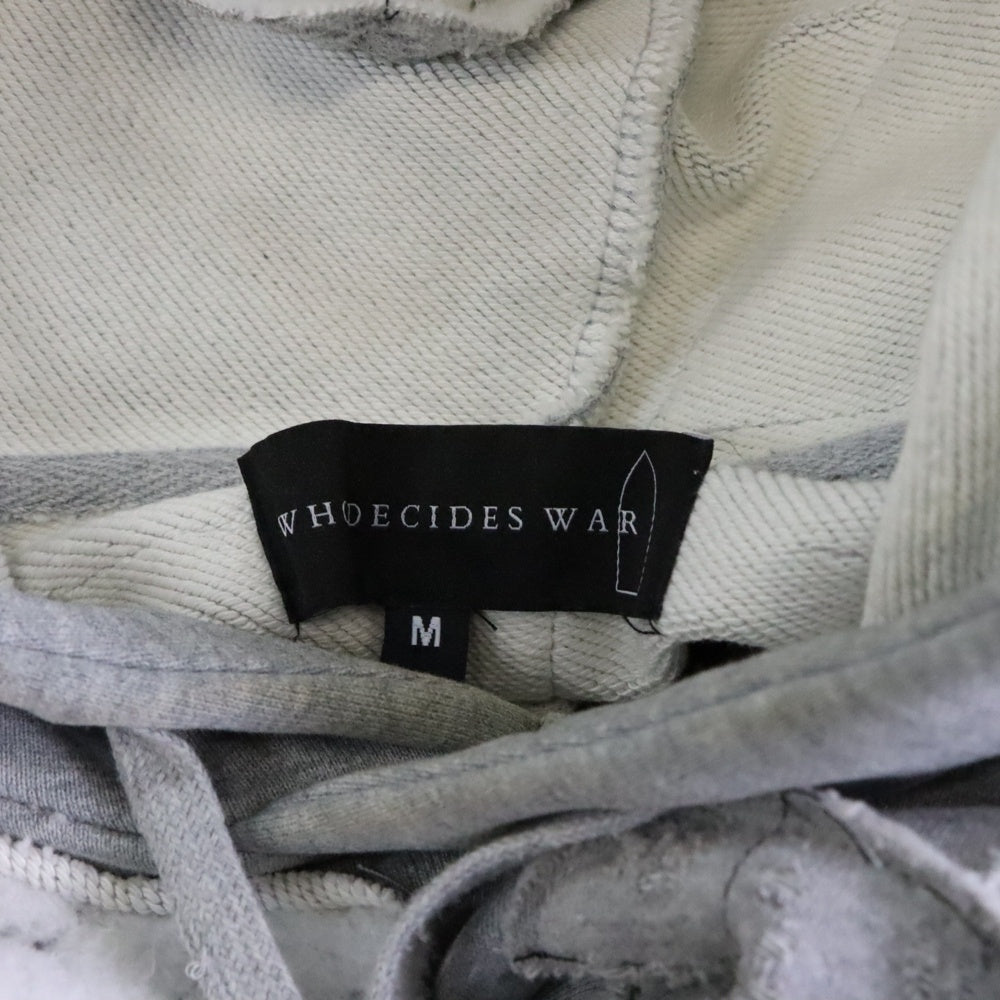 WHO DECIDES WAR(フーディサイズウォー) ATOM PULLOVER アトムプルオーバーパーカー グレー/ホワイト