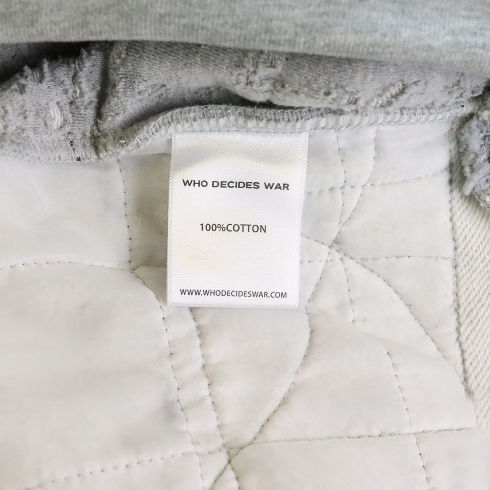 WHO DECIDES WAR(フーディサイズウォー) ATOM PULLOVER アトムプルオーバーパーカー グレー/ホワイト