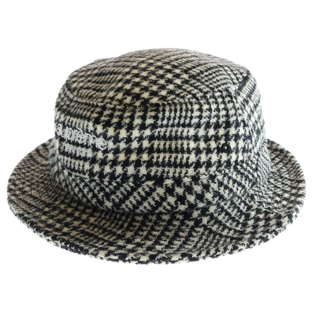 SUPREME(シュプリーム) 21AW × Harris Tweed Classic Logo Crusher Hat ハリスツイード クラシックロゴ クラッシャーハット 帽子 ホワイト/ブラック