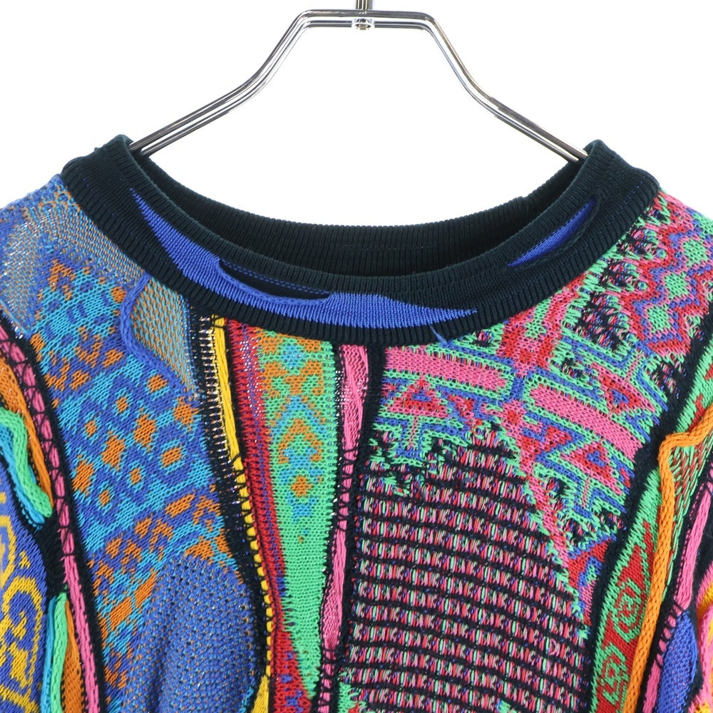 COOGI(クージー) 90S 3D 編込 コットン 長袖ニットセーター マルチ