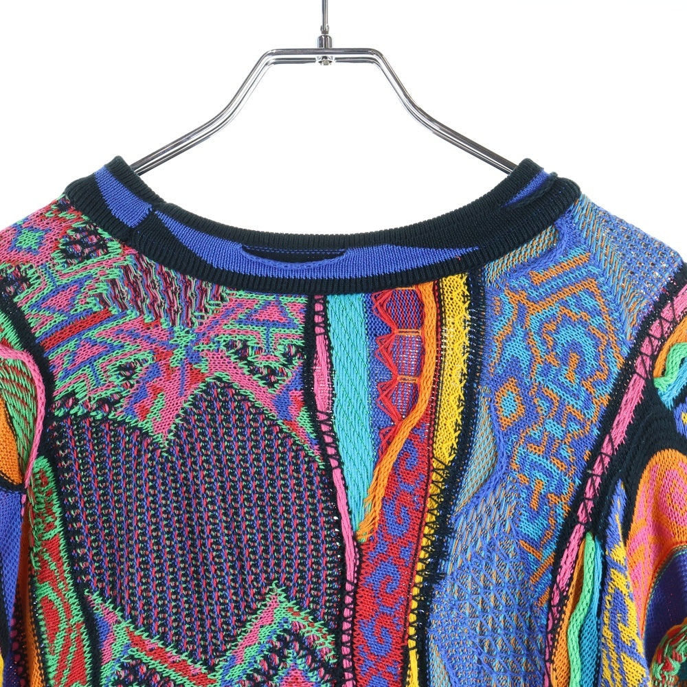 COOGI(クージー) 90S 3D 編込 コットン 長袖ニットセーター マルチ