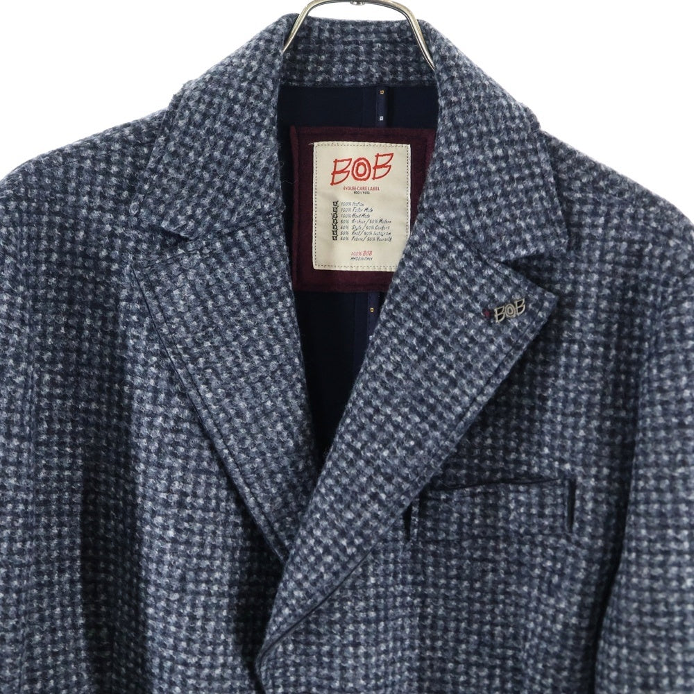 BOB(ボブ) チェック柄 テーラードジャケット ネイビー 072791631-0004