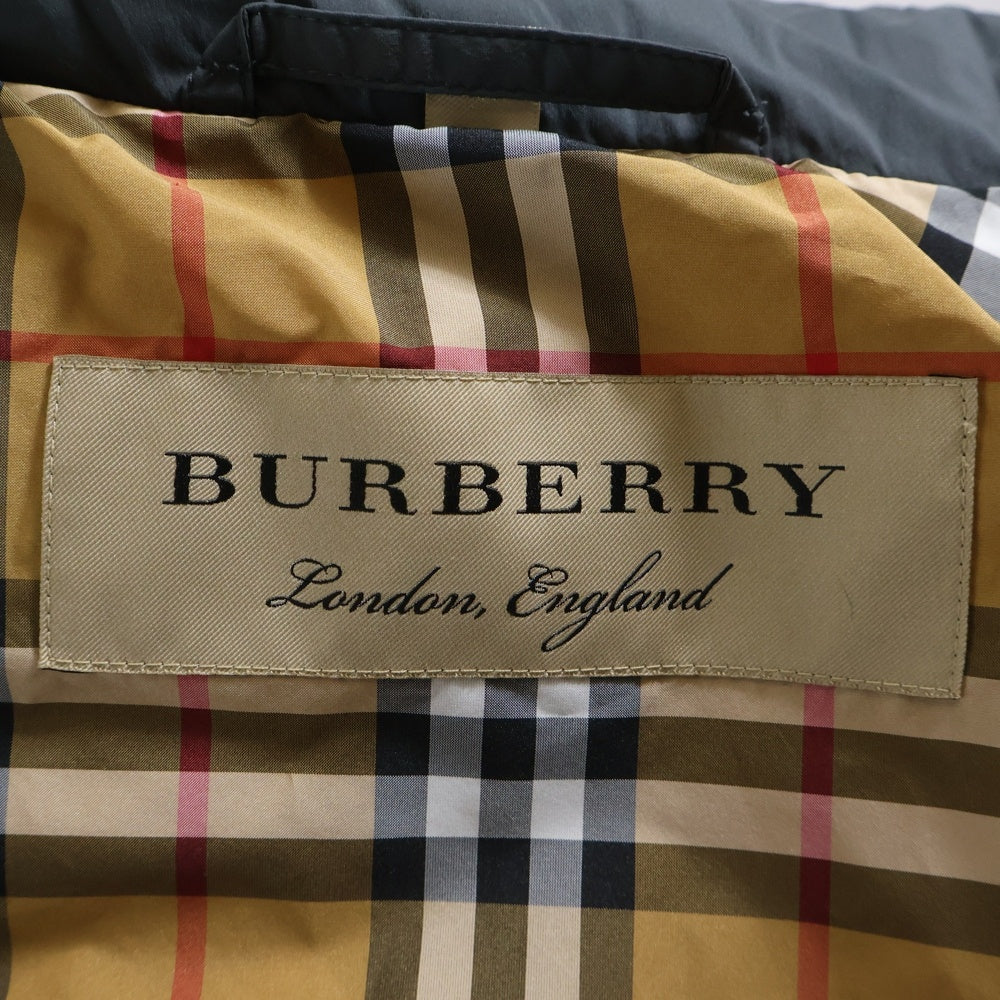 BURBERRY LONDON(バーバリーロンドン) ノバチェック ファー付き フーディー ダウンコート グレー レディース
