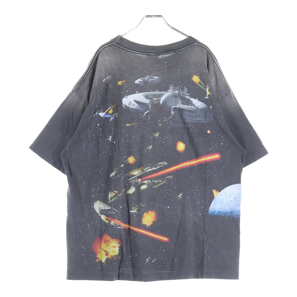 SAINT MICHAEL(セントマイケル) 25SS ×STAR WARS スターウォーズ ヴィンテージ加工 半袖Tシャツ カットソー ブラック SM-HR8-0000-C62