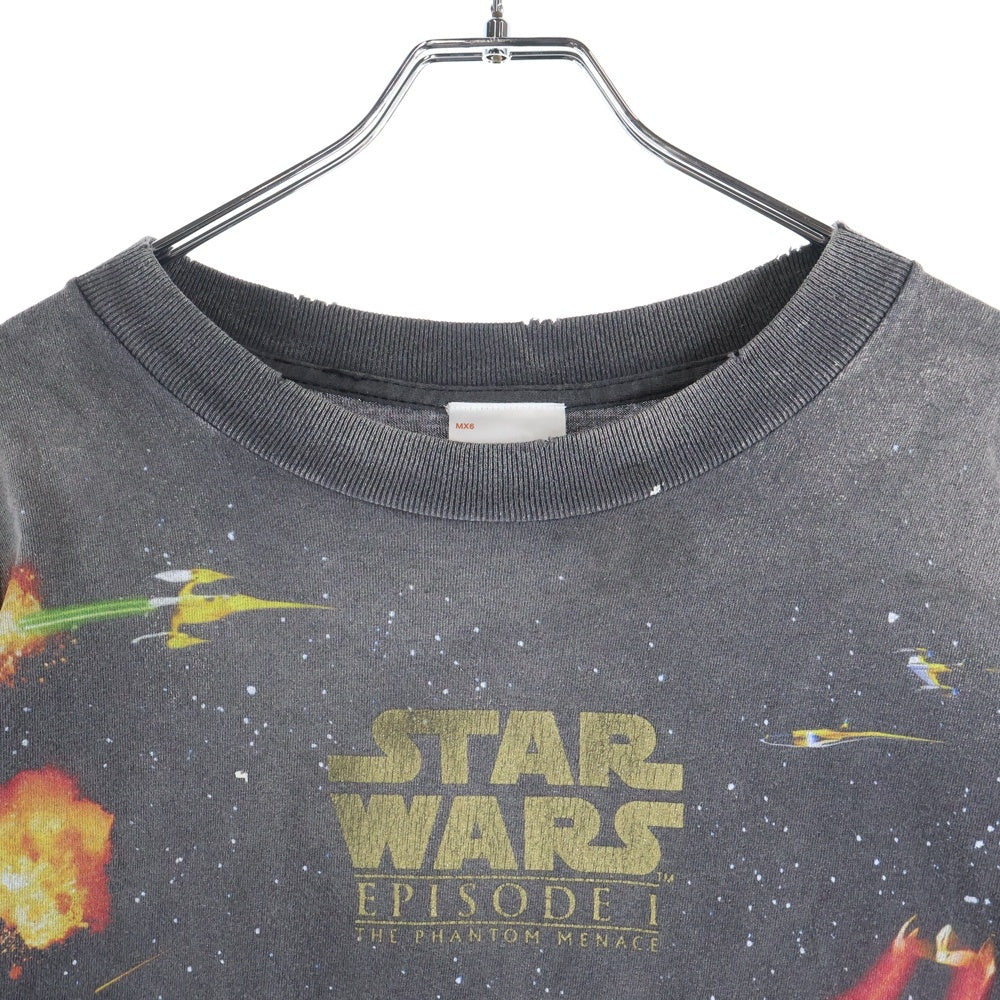 SAINT MICHAEL(セントマイケル) 25SS ×STAR WARS スターウォーズ ヴィンテージ加工 半袖Tシャツ カットソー ブラック SM-HR8-0000-C62