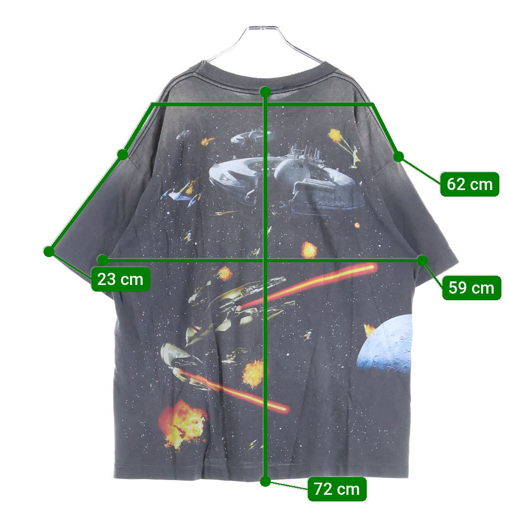 SAINT MICHAEL(セントマイケル) 25SS ×STAR WARS スターウォーズ ヴィンテージ加工 半袖Tシャツ カットソー ブラック SM-HR8-0000-C62