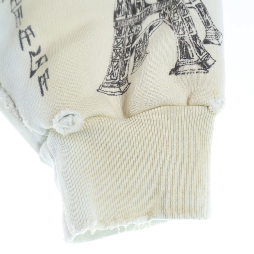 BALENCIAGA(バレンシアガ) 24SS Graffiti Zip Up Hoodie 770939 TQVK1 グラフィティ ダメージ加工 ジップアップスウェット フーディー ホワイト