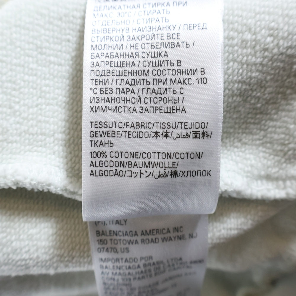 BALENCIAGA(バレンシアガ) 24SS Graffiti Zip Up Hoodie 770939 TQVK1 グラフィティ ダメージ加工 ジップアップスウェット フーディー ホワイト