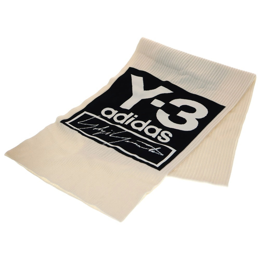 Y-3(ワイスリー) LOGO SCARF ロゴ ウール スカーフ マフラー アイボリー FH9285