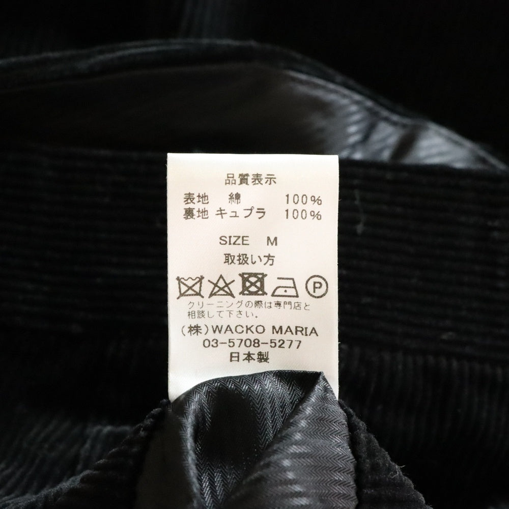 WACKO MARIA(ワコマリア) 21AW PLEATED TROUSERS プレーテッド トラウザーズ コーデュロイパンツ ブラック 21FW-WMP-TR19