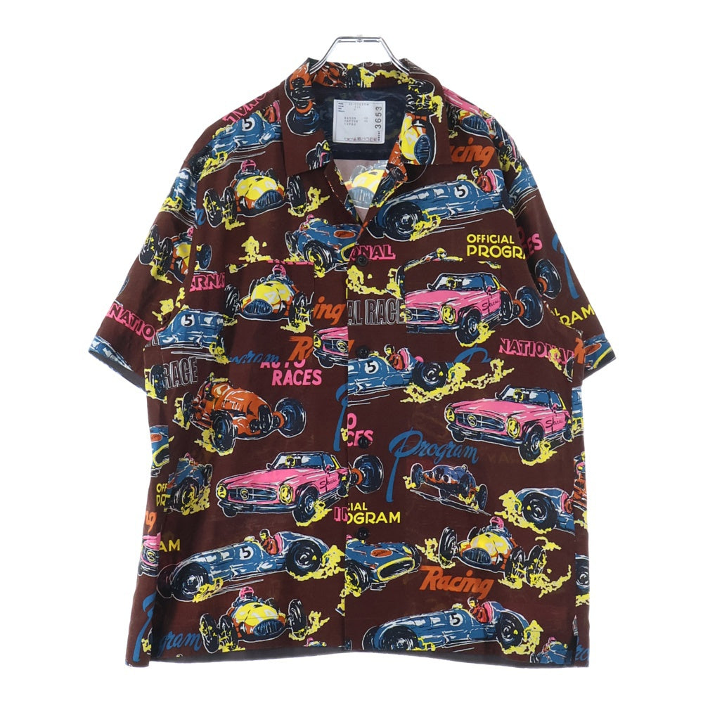 Sacai(サカイ) 25SS Car Race Tropical Print Shirt 25-03653M アロハシャツ 半袖開襟シャツ ブラウン