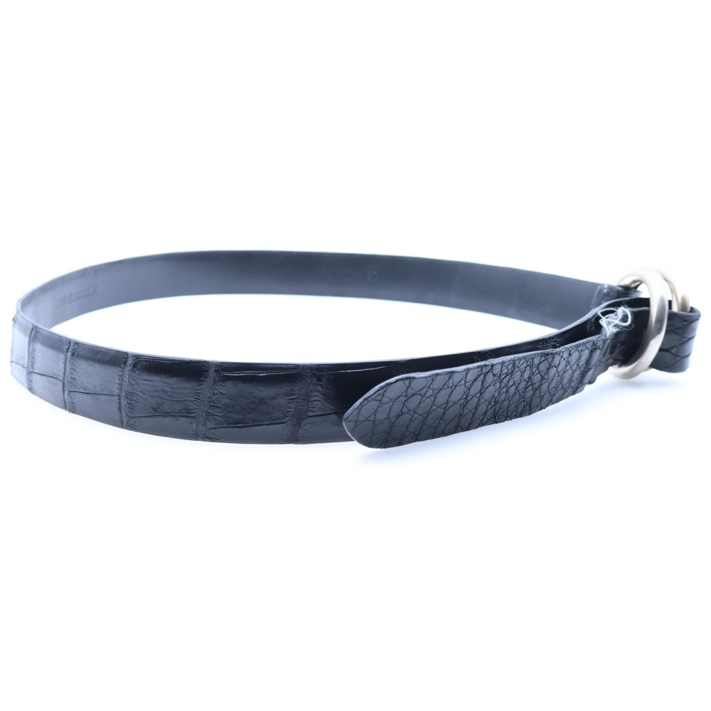 THE SOLE(ザソール) THE SOLE (ザソール) ダブルリング レザーベルト クロコダイル ブラック