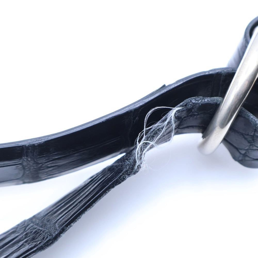 THE SOLE(ザソール) THE SOLE (ザソール) ダブルリング レザーベルト クロコダイル ブラック