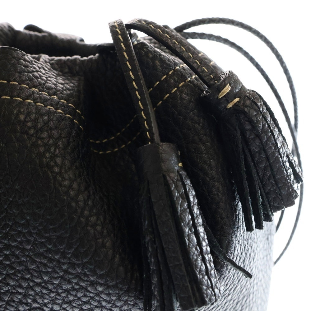 ACATE(アカーテ) × ring レザー巾着 バッグ ブラック