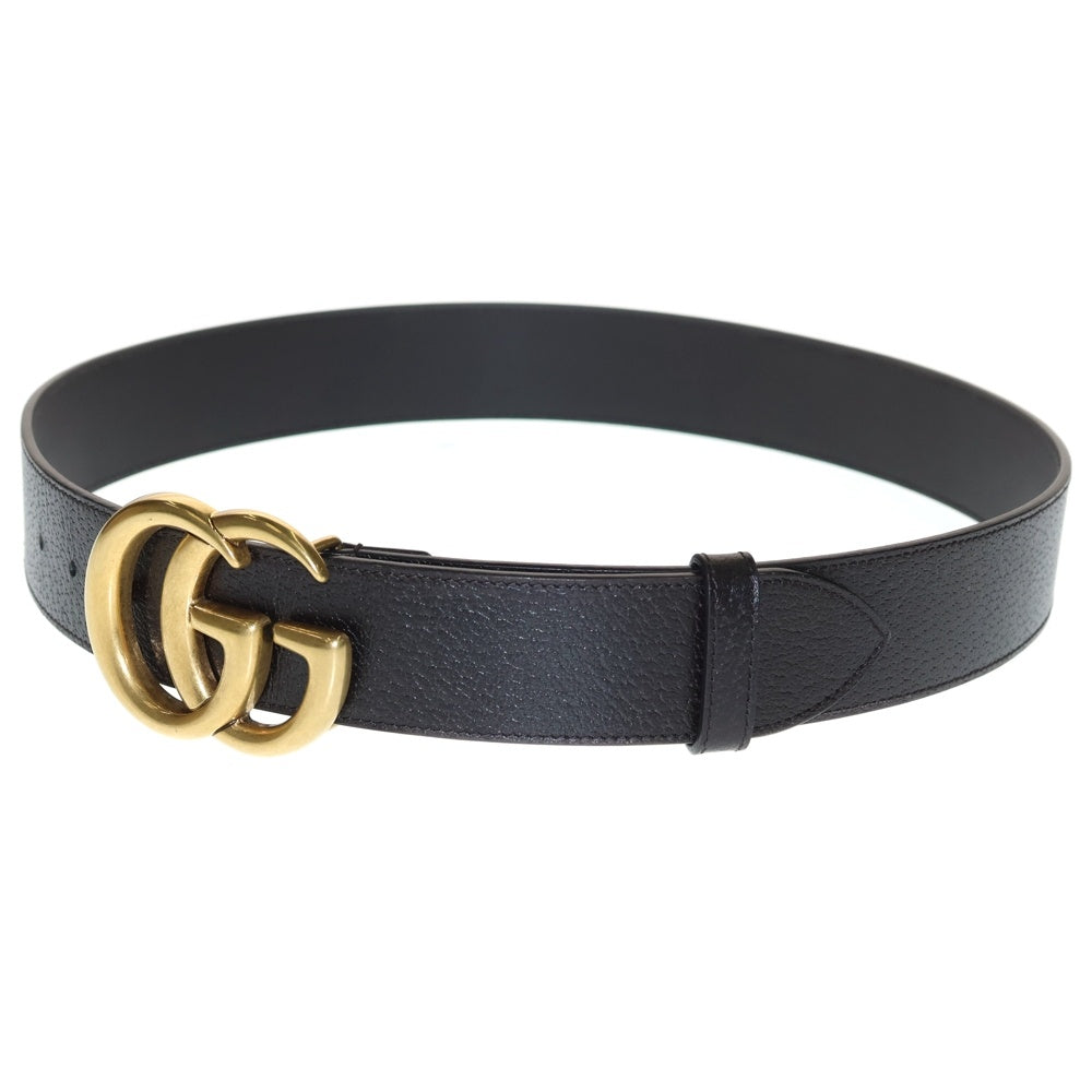 GUCCI(グッチ) GGマーモント ロゴバックル カーフスキン レザーベルト 406831-DJ207-493949 ブラウン/ゴールド