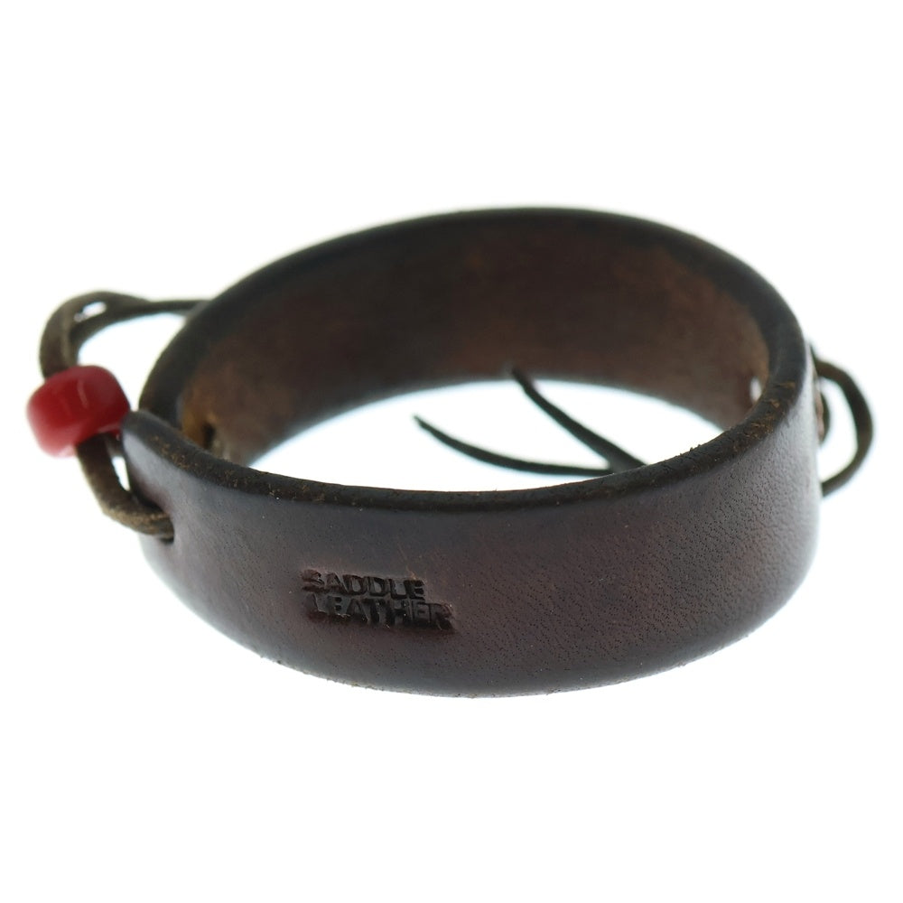 goro's(ゴローズ) 金メタル付きレザーブレス ブラウン